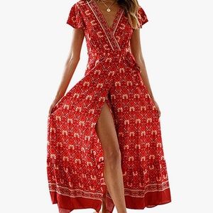 Boho Maxi Wrap Dress